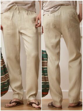 Todd Snyder Italian Cream Linen Beach Pant Size Small Modern Resort Cruisewear
